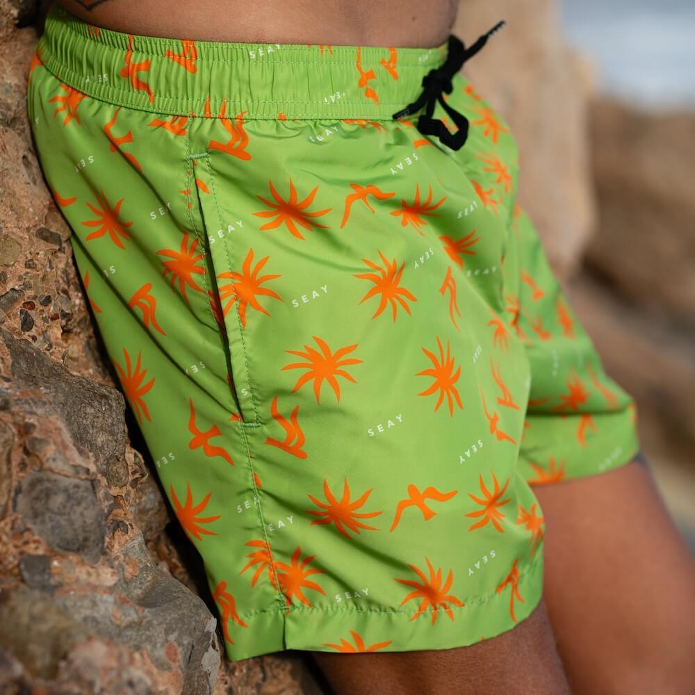 Seay / Costume da Bagno Corto Verde Symbols Economico