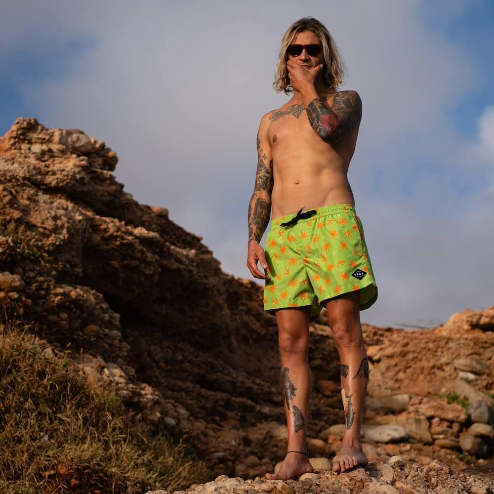 Seay / Costume da Bagno Corto Verde Symbols Economico