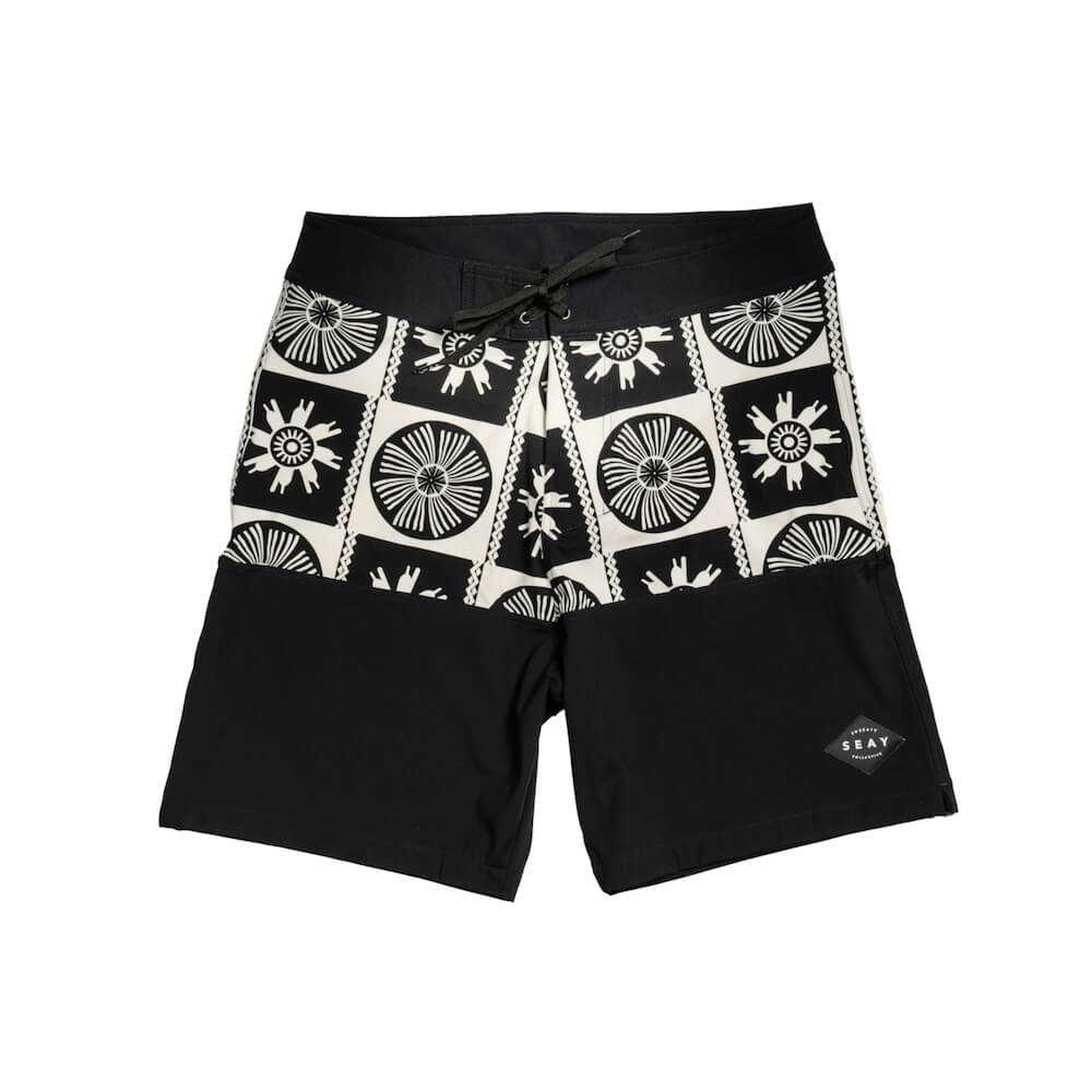 Seay / Boardshort Bianco Nero Symbols Outlet