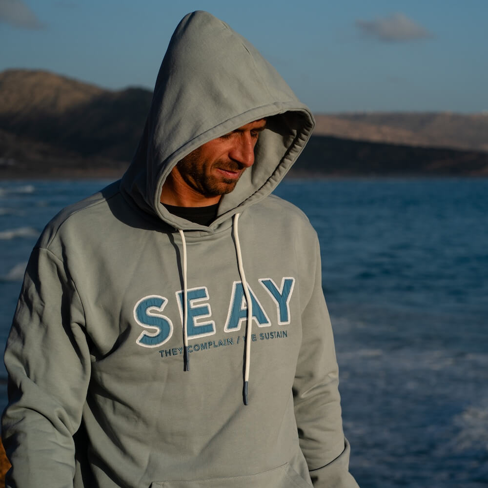 Seay / Felpa con Cappuccio Grigia Bamboo Nuovo