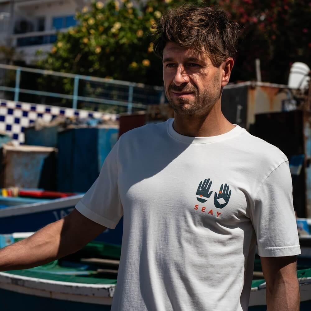 Seay / T-Shirt Bianca Save the Sea Spedizione Gratuita