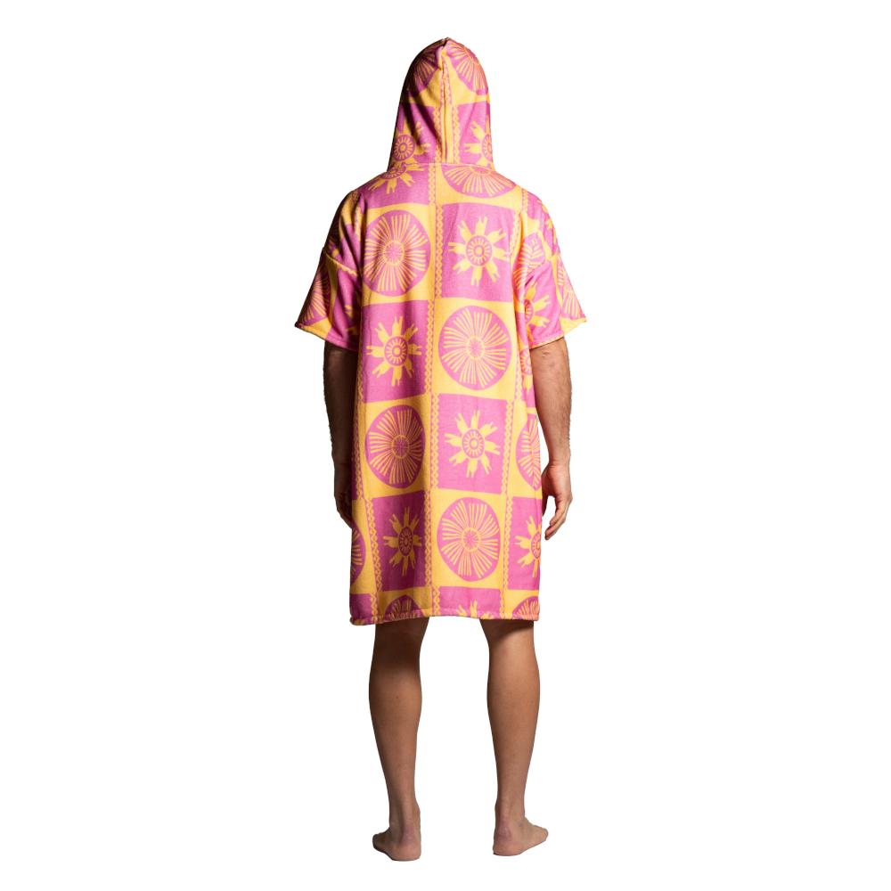 Seay / After Session Poncho Rosa Giallo Symbols Grande vendita