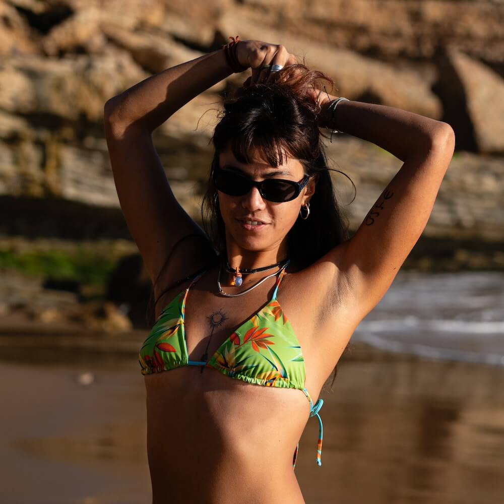 Seay / Triangolo Bikini Reversibile Azzurro Verde Bird of Paradise Shopping Online