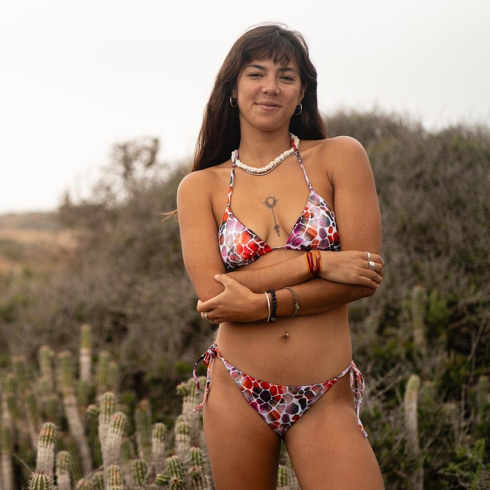 Seay / Triangolo Bikini Reversibile Nero Zebra & Giraffa Affare Del Giorno