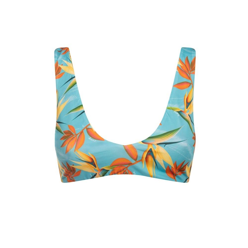 Seay / Bralette Bikini Reversibile Azzurro Verde Bird of Paradise Prezzo Ridotto
