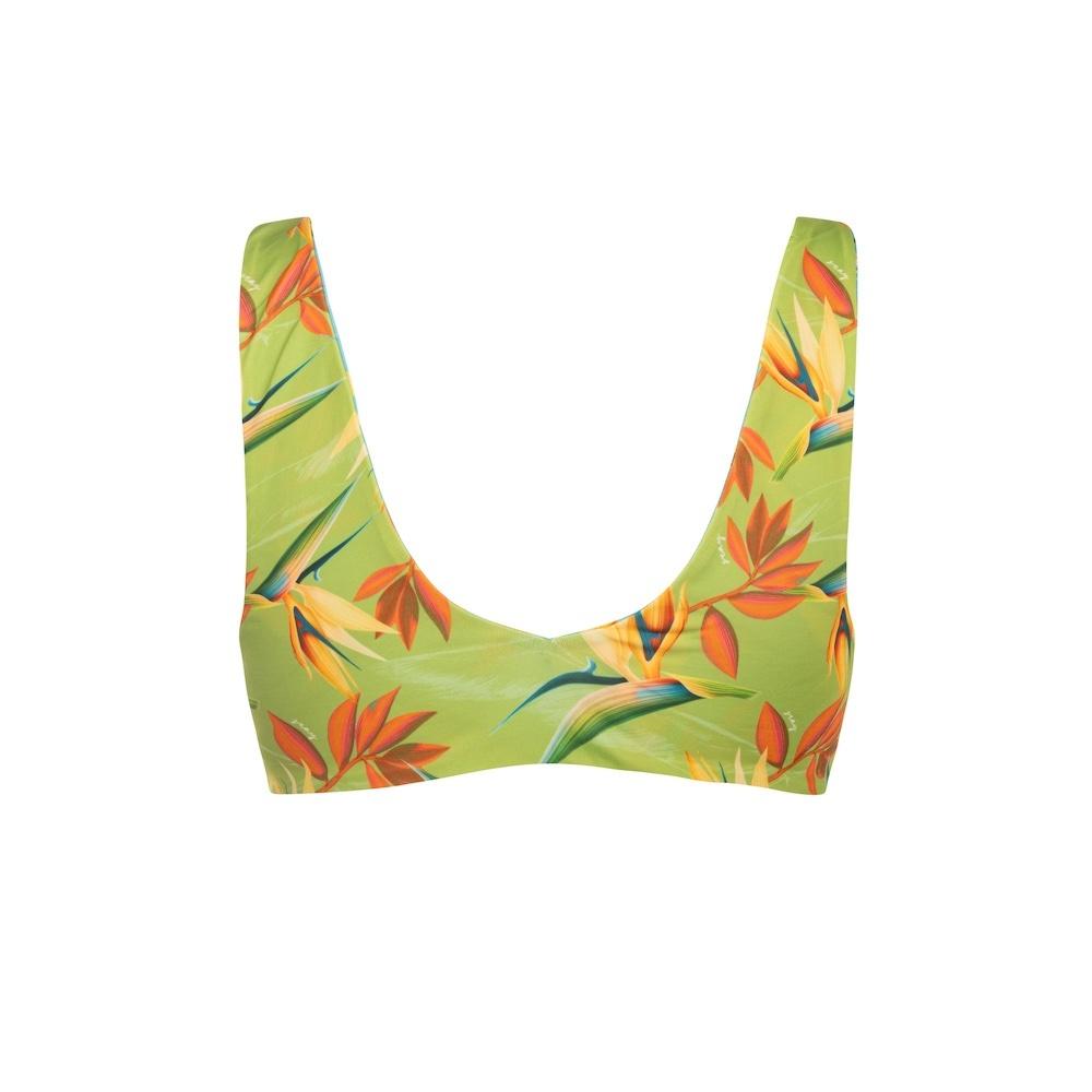 Seay / Bralette Bikini Reversibile Azzurro Verde Bird of Paradise Prezzo Ridotto