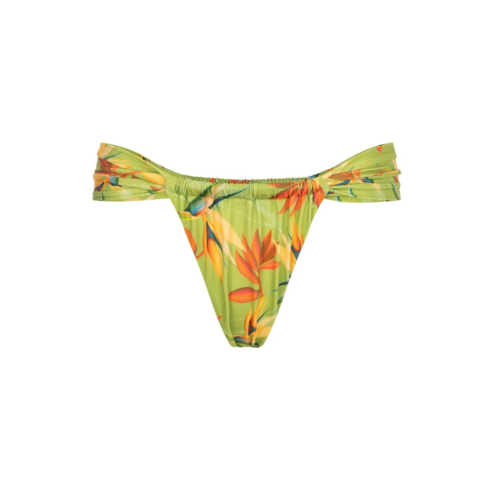 Seay / Slip Bikini Brasiliano con Laccetti Verde Bird of Paradise Saldi