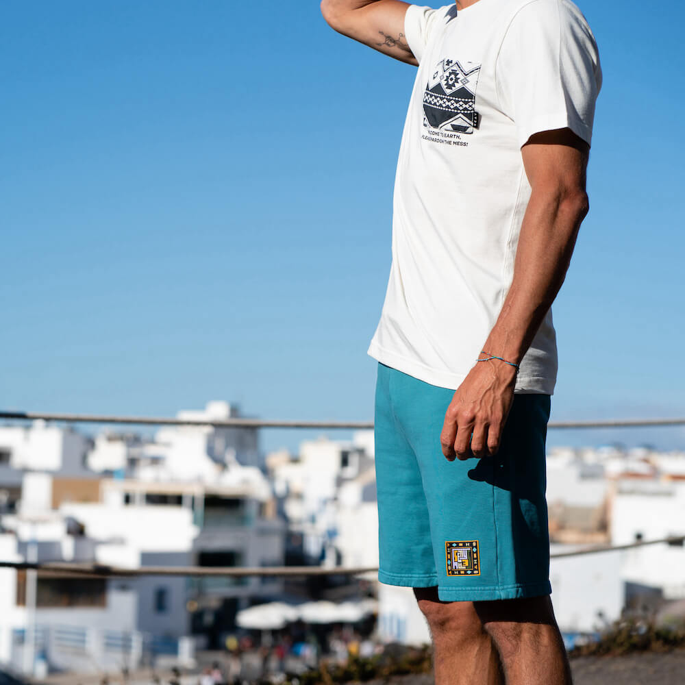 Seay / Pantalone in Felpa Corto Verde Smeraldo Iokepa Italy