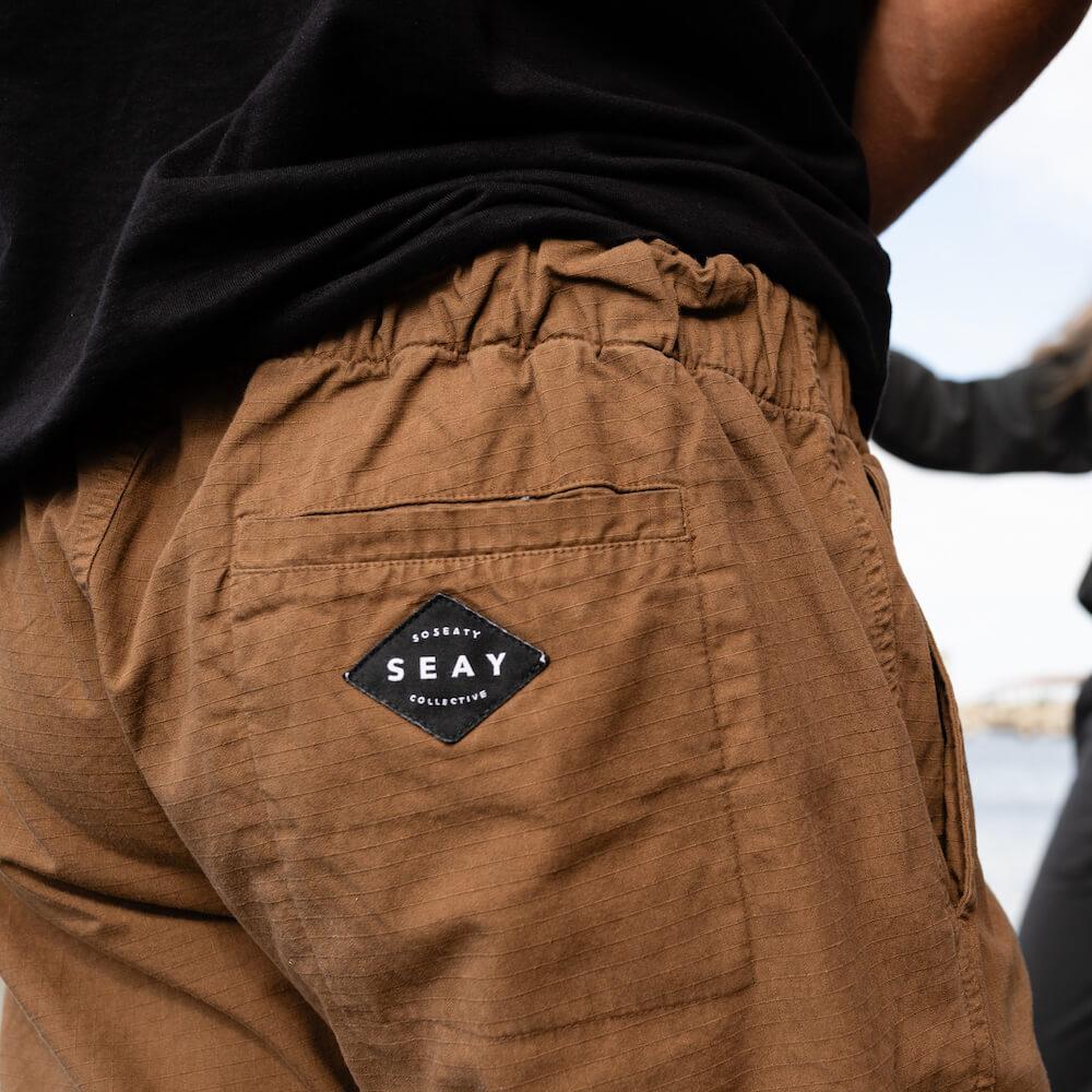 Seay / Pantalone Lungo Cargo Marrone Byron Qualità