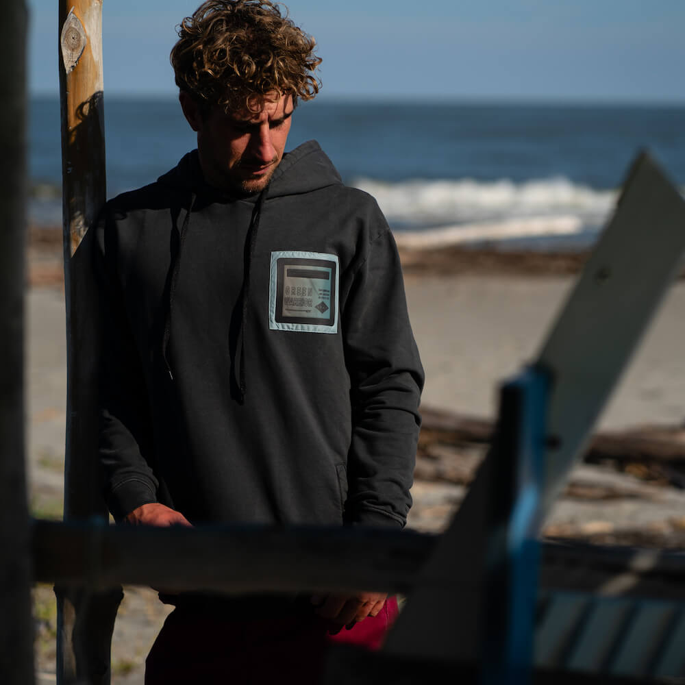 Seay / Felpa con Cappuccio Nera Siargao Consegna Veloce