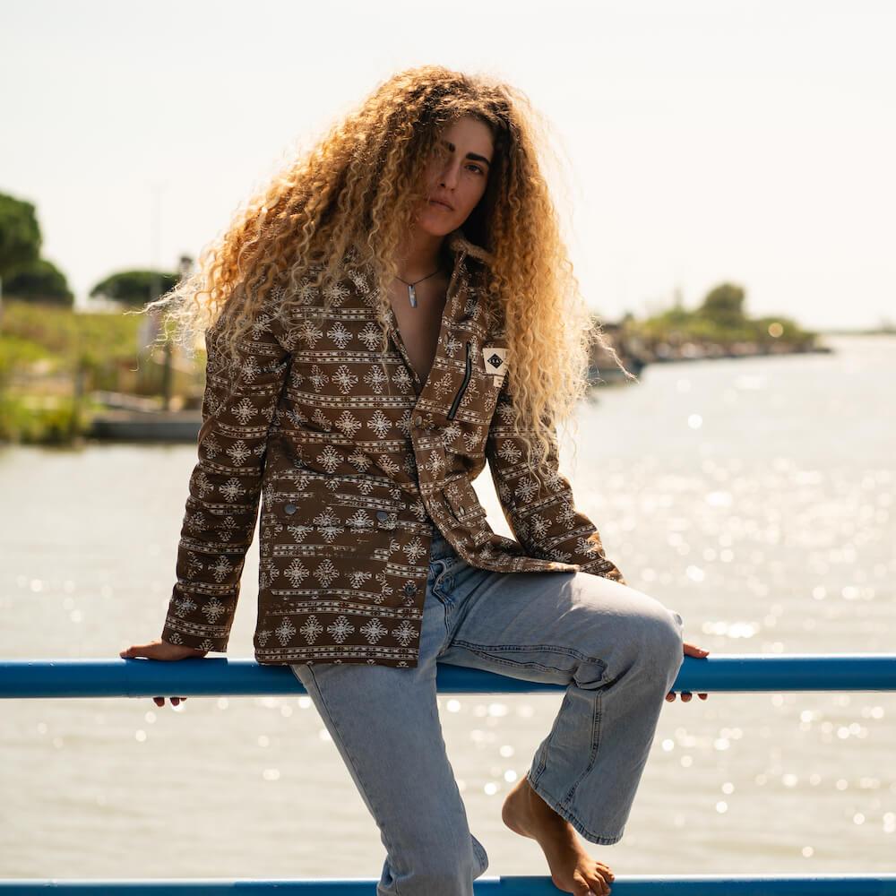 Seay / Giacca Denim Orsetto Marrone Laguna Sottocosto