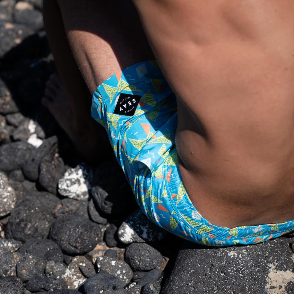 Seay / Swim Boxer Medio Azzurro Stampa 80s Shopping Online
