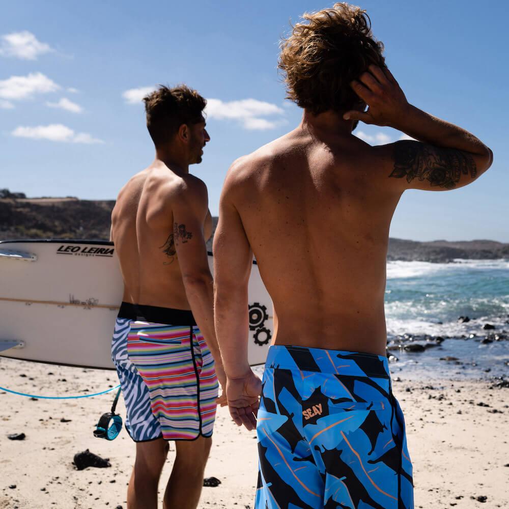 Seay / Boardshort Nero Blu Foglie Banano Alapai Convenienza