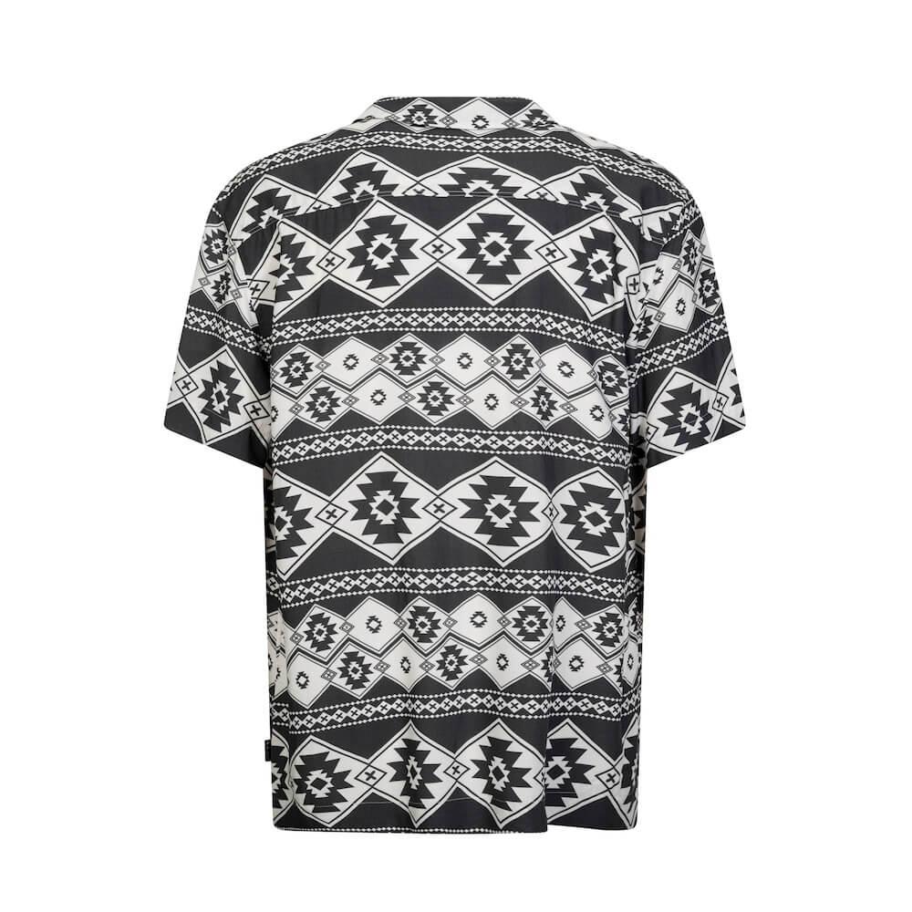 Seay / Camicia Hawaiana Bianco Nera Stampa Nativa Vendite Flash