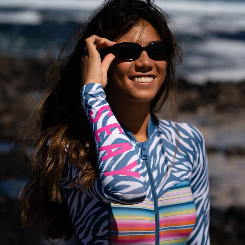 Seay / Muta da Surf Manica Lunga Zebra & Strisce Shopping Online