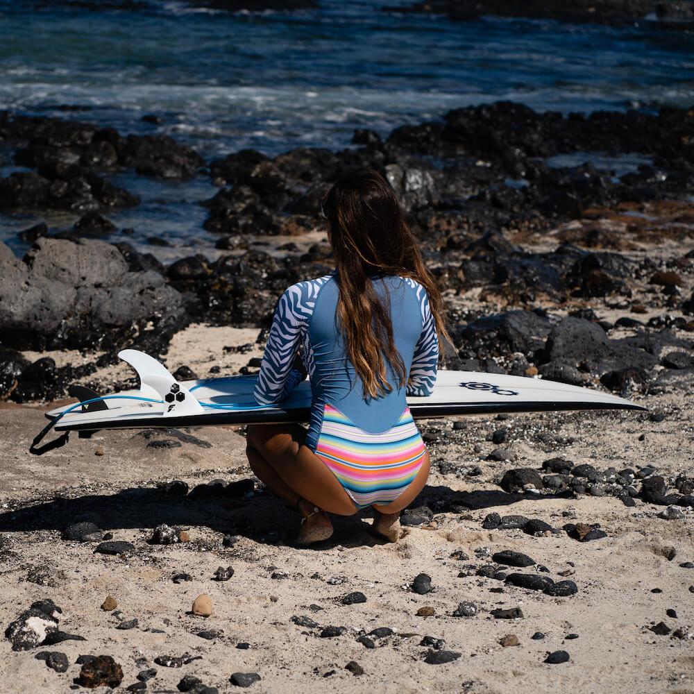 Seay / Muta da Surf Manica Lunga Zebra & Strisce Shopping Online