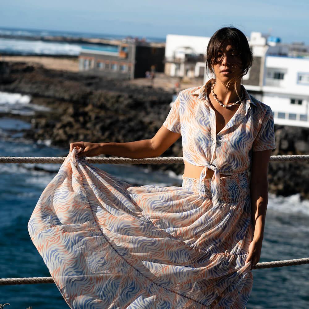 Seay / Camicia Crop Avorio Tigre In Saldo