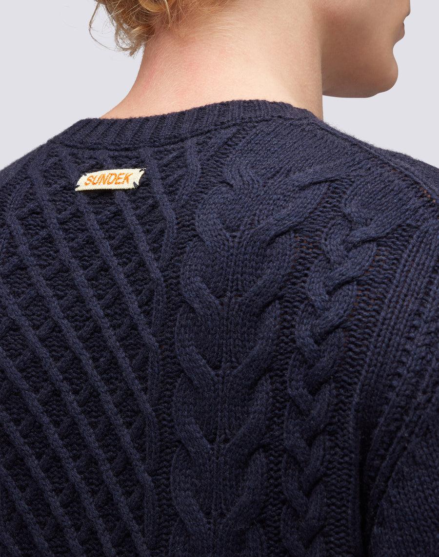 Sundek maglione a girocollo misto cashmere M354KIWS100-00700 Italy