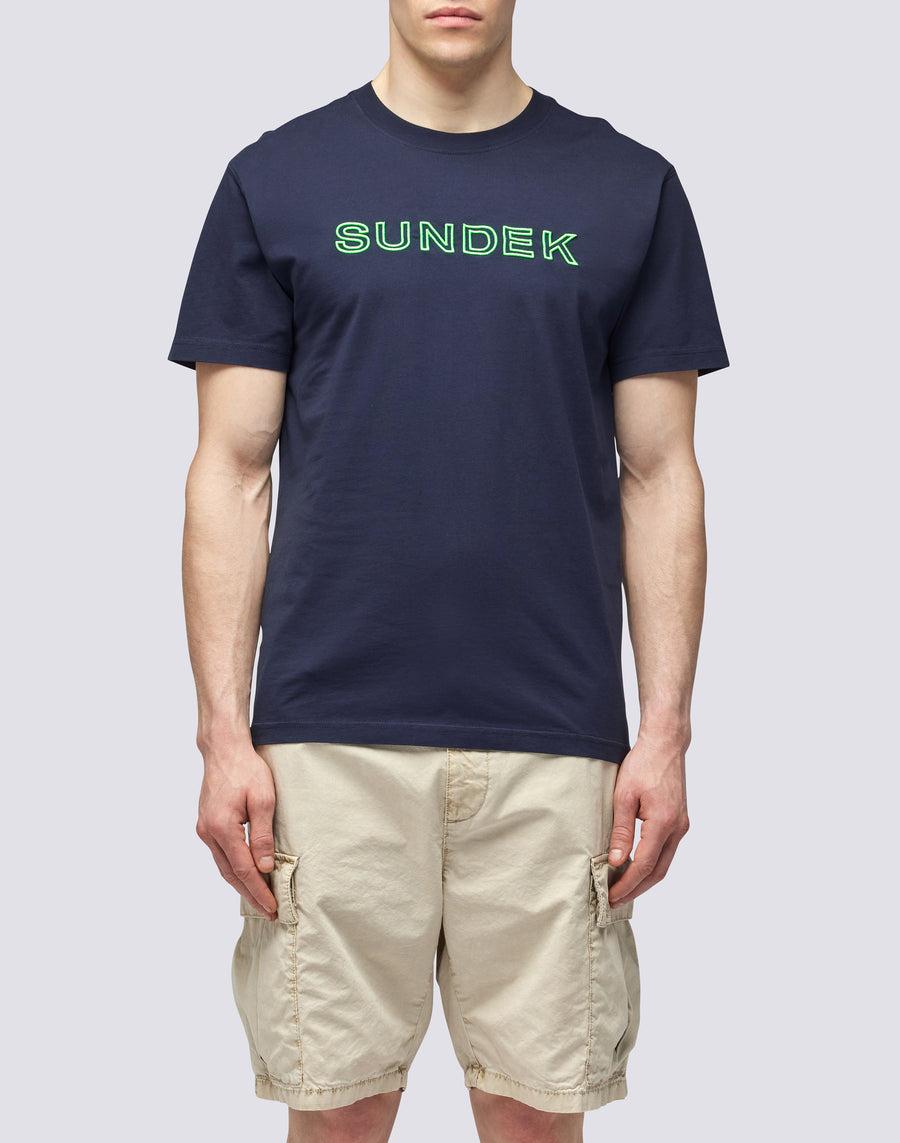 Sundek T-SHIRT LOGO RICAMO m610tej7800-00701 Nuovo