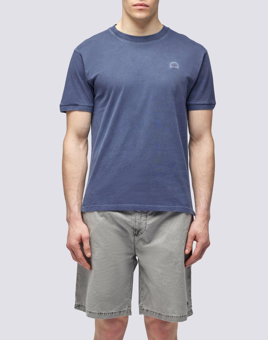 Sundek T-SHIRT NEW DEY GIROCOLLO TINTO CAPO CON LOGO m108tej78tc-00701 Fino Al -60%