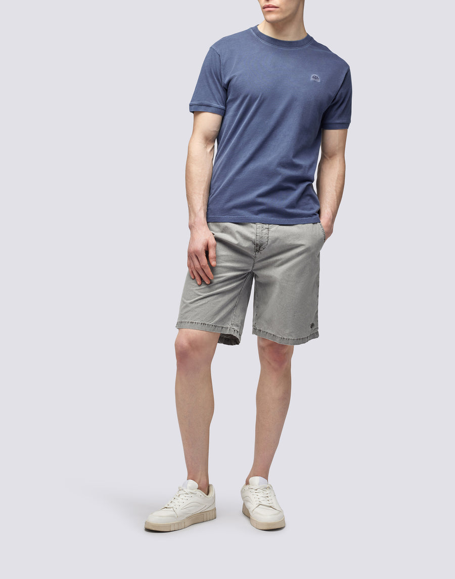 Sundek T-SHIRT NEW DEY GIROCOLLO TINTO CAPO CON LOGO m108tej78tc-00701 Fino Al -60%