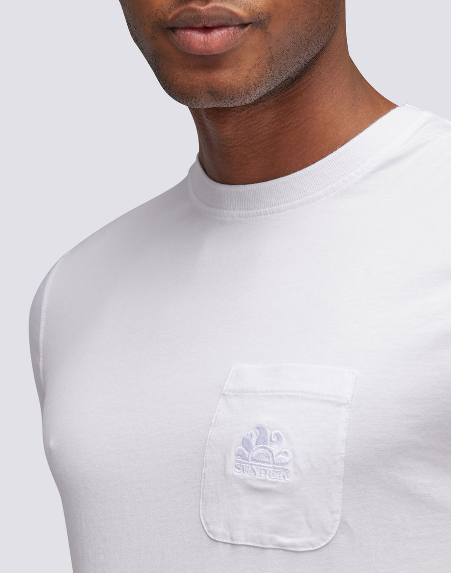 Sundek t-shirt finn girocollo con taschino M775TEJ7800-00634 In Vendita