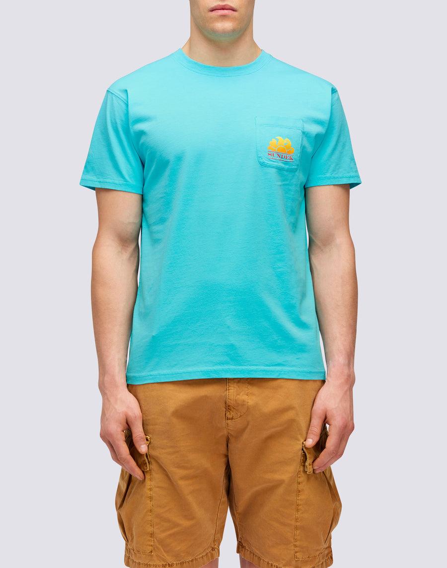 Sundek T-SHIRT NEW HERBERT GIROCOLLO CON MAXI-LOGO m028tej7800-05200 Vendite Flash