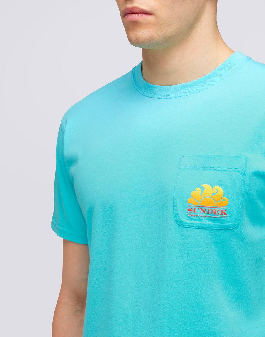 Sundek T-SHIRT NEW HERBERT GIROCOLLO CON MAXI-LOGO m028tej7800-05200 Vendite Flash