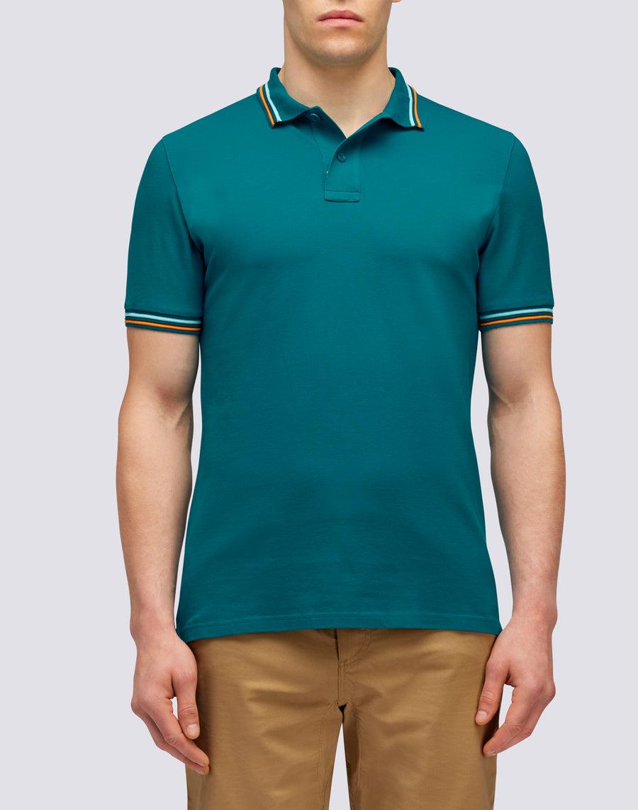 Sundek POLO BRICE IN COTONE PIQUET CON DETTAGLI TRICOLOR m779plj6500-01203 Nuova
