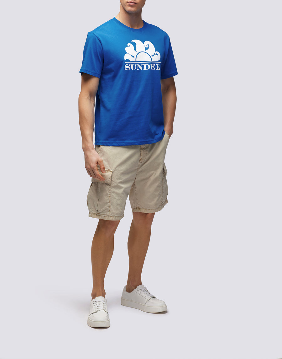 Sundek T-SHIRT GIROCOLLO CON STAMPA LOGO m021tej7800-a2201 Vendita Economica