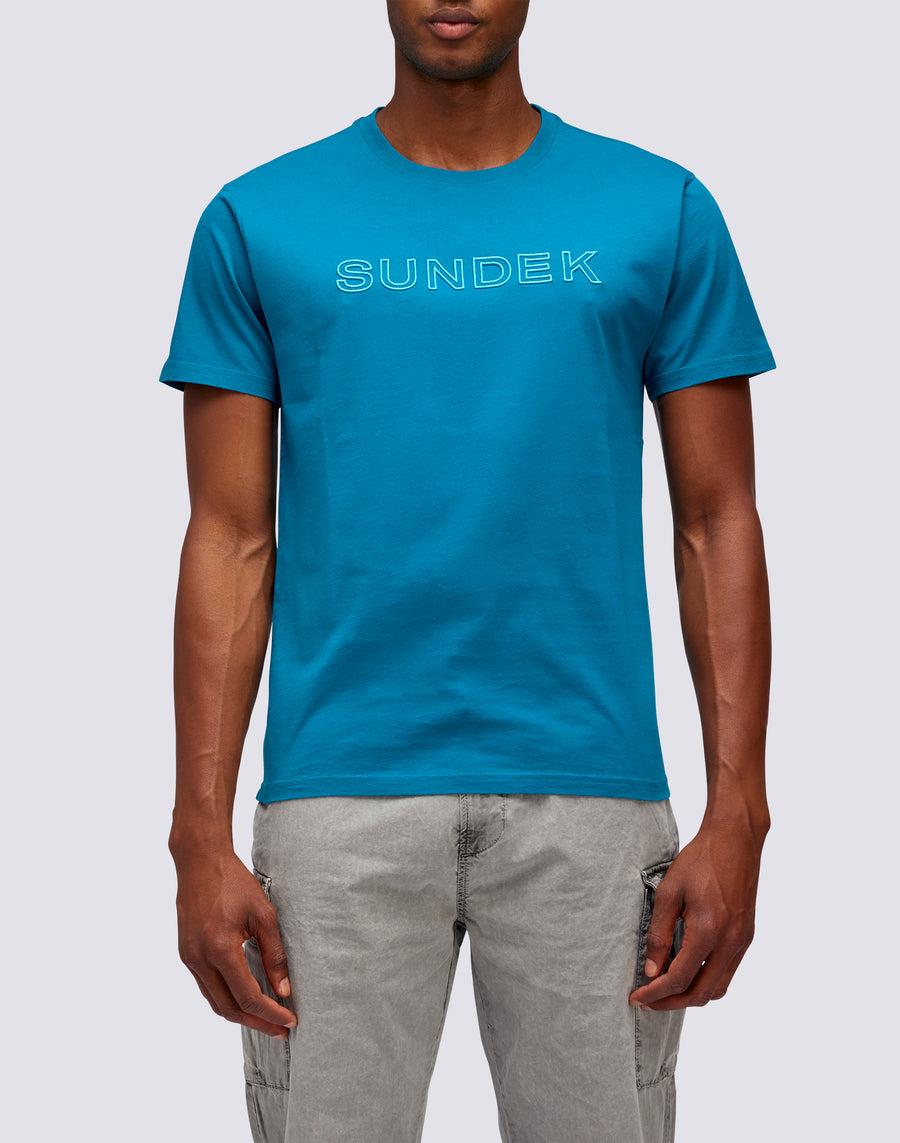 Sundek T-SHIRT LOGO RICAMO m610tej7800-01201 Nuova