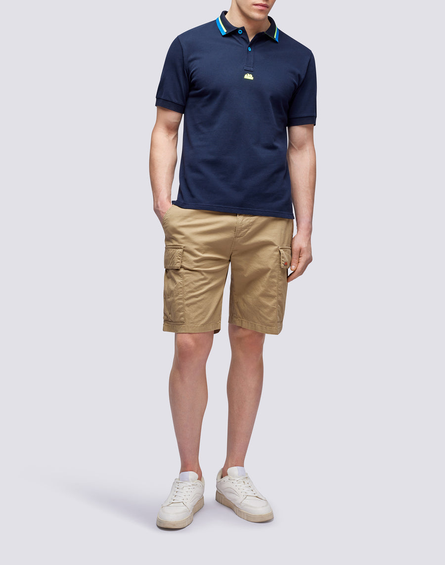 Sundek POLO IN COTONE PIQUET COMBINATO m997plpq500-32202 Nuovo