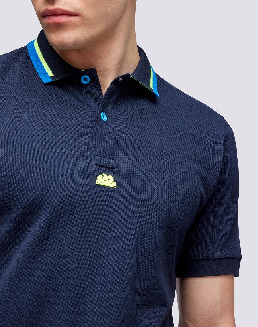 Sundek POLO IN COTONE PIQUET COMBINATO m997plpq500-32202 Nuovo