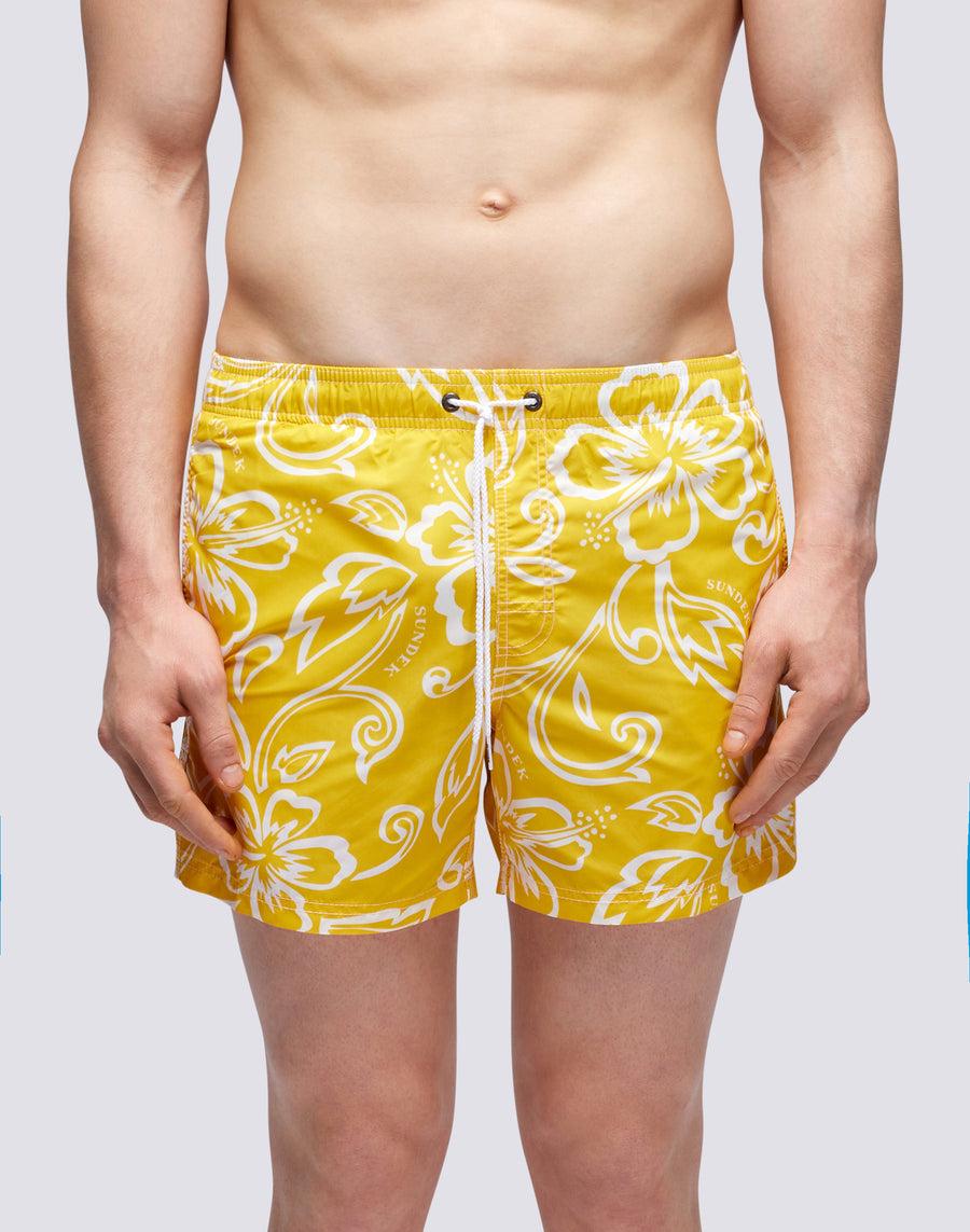 Sundek COSTUME A PANTALONCINO CORTO VITA ELASTICATA STAMPA ARCHIVE HIBISCUS m504bdta1ia-a29ia In Saldo