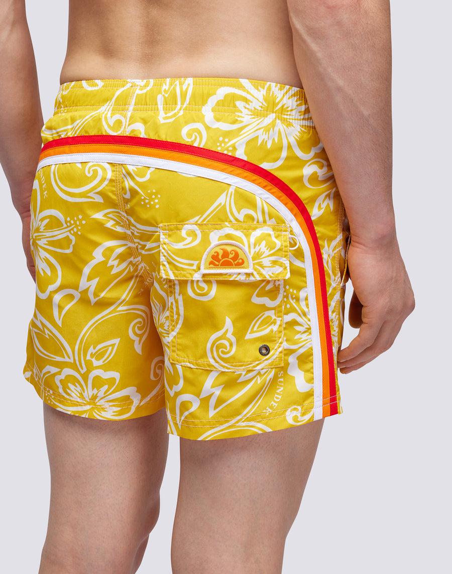 Sundek COSTUME A PANTALONCINO CORTO VITA ELASTICATA STAMPA ARCHIVE HIBISCUS m504bdta1ia-a29ia In Saldo