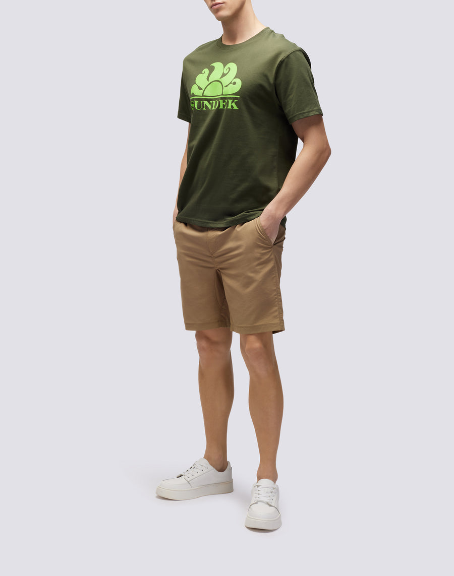 Sundek T-SHIRT GIROCOLLO CON STAMPA LOGO m021tej7800-30204 Nuova