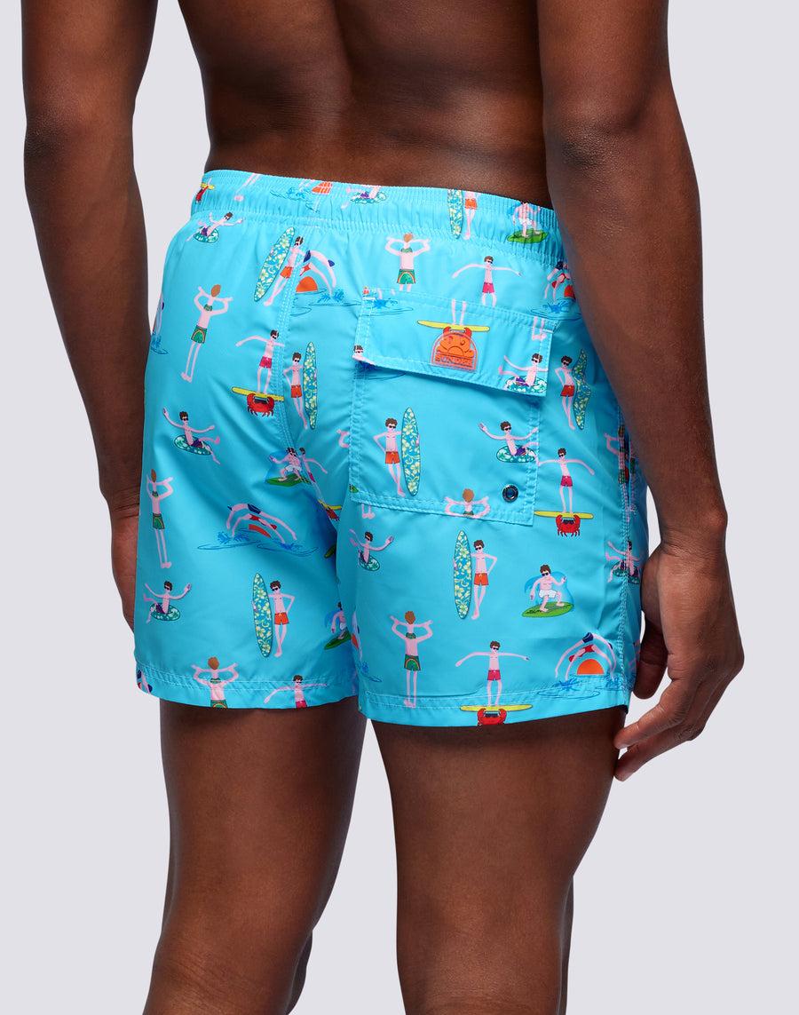 Sundek costume da bagno corto a vita elasticata microstampa beach boy m633bdrt4bg-006bg Vendita