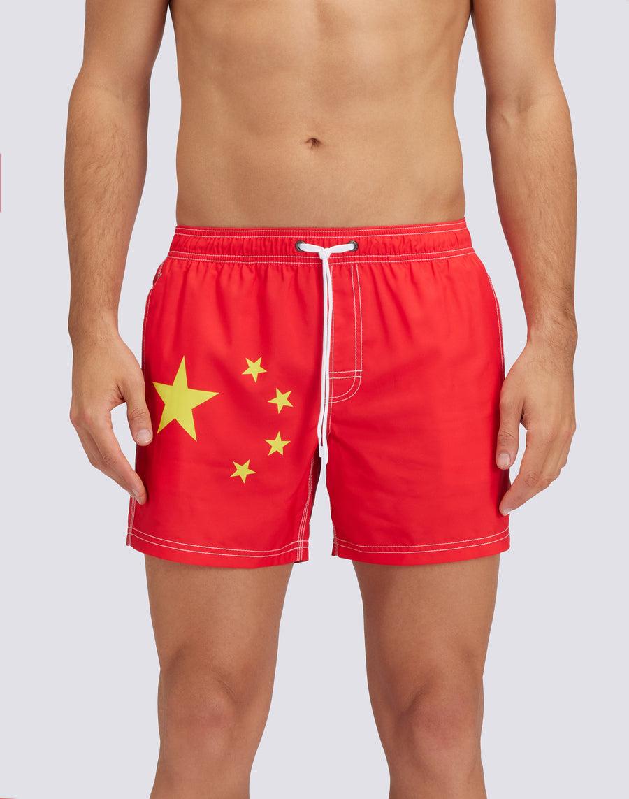 Sundek COSTUME DA BAGNO CORTO VITA ELASTICATA POLIESTERE RICICLATO REPREVE® BANDIERA CINA M504BDRT3FG425FG Promozione