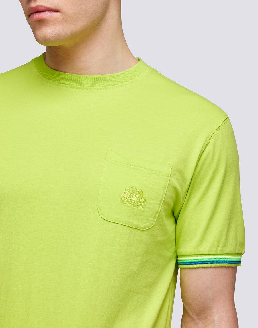 Sundek T-SHIRT FINN GIROCOLLO CON TASCHINO m775tej7800-69101 Pezzi Unici
