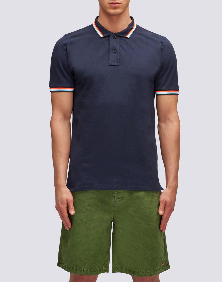 Sundek polo brice in cotone piquet con dettagli tricolor M779PLJ6500-00724 Soddisfazione Garantita