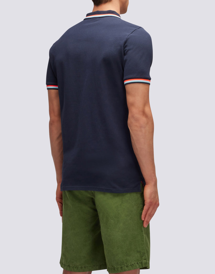 Sundek polo brice in cotone piquet con dettagli tricolor M779PLJ6500-00724 Soddisfazione Garantita
