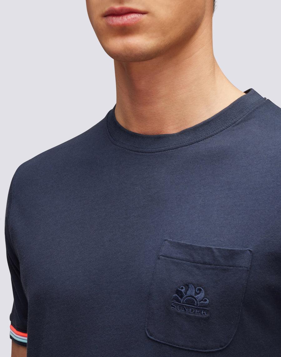 Sundek t-shirt finn girocollo con taschino M775TEJ7800-00724 Sottocosto