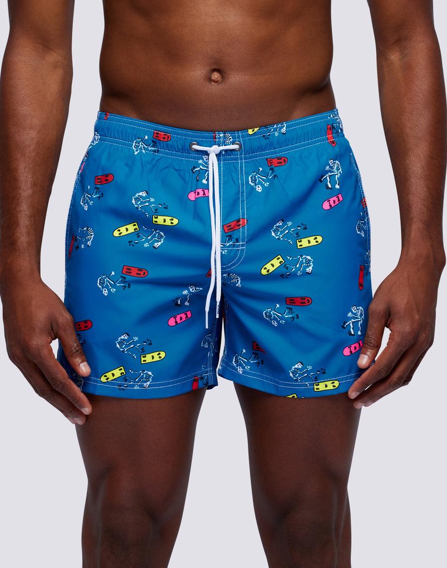 Sundek costume da bagno corto vita elasticata stampa skeleton ollie repreve® m504bdrt3ko-a17ko Sottocosto