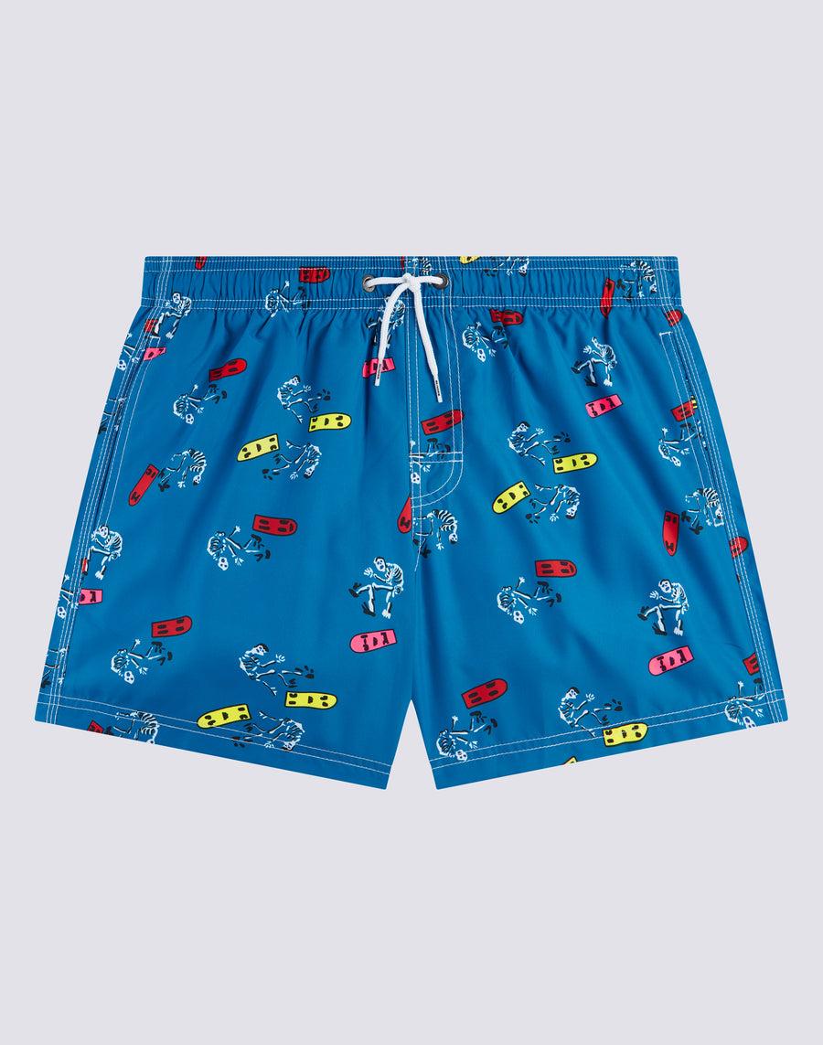 Sundek costume da bagno corto vita elasticata stampa skeleton ollie repreve® m504bdrt3ko-a17ko Sottocosto