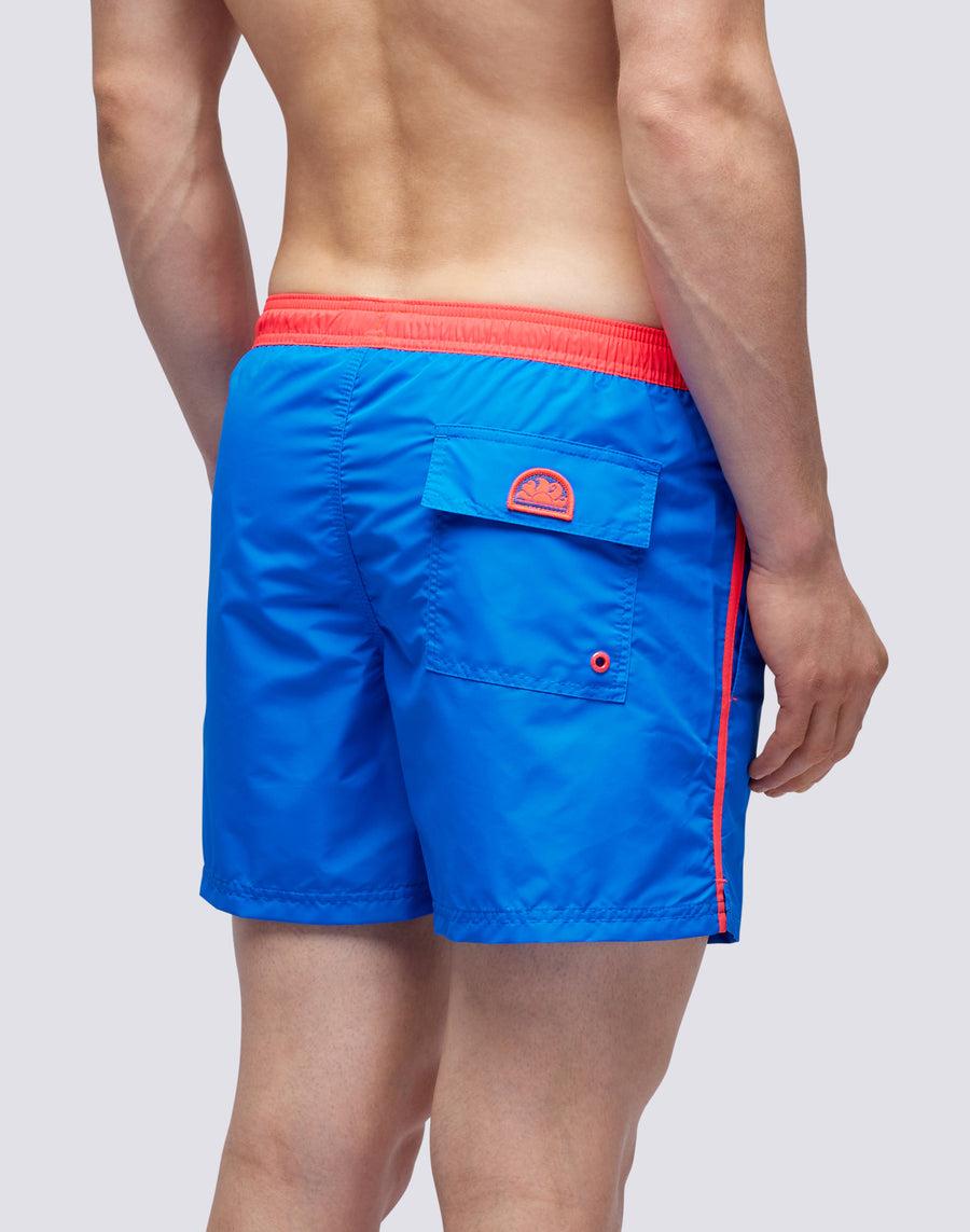 Sundek COSTUME CORTO VITA ELASTICATA ICONIC TAFFETA CON PIPING A CONTRASTO m732bdta100-a2201 Saldi