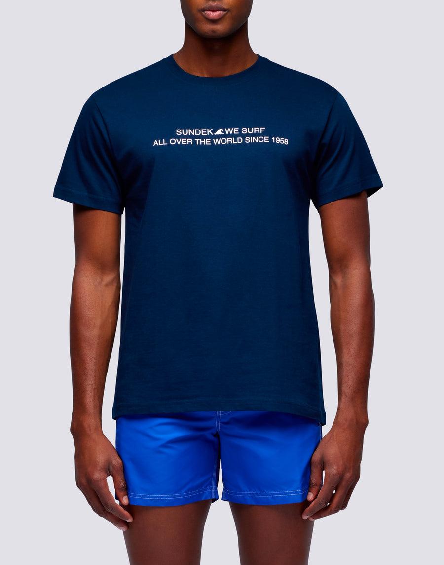 Sundek t-shirt uomo in cotone capsule flag m669tesj500-00600 Saldi Di Fabbrica