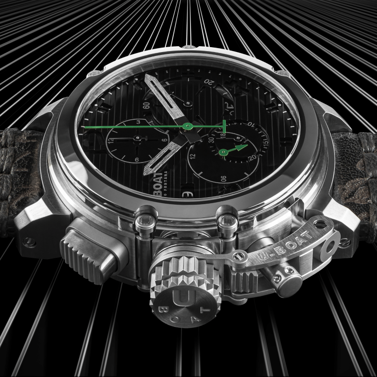 U Boat CHIMERA 46MM CHRONO SS NERO Spedizione Gratuita