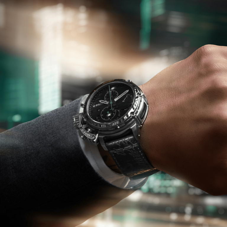 U Boat CHIMERA 46MM CHRONO SS NERO Spedizione Gratuita