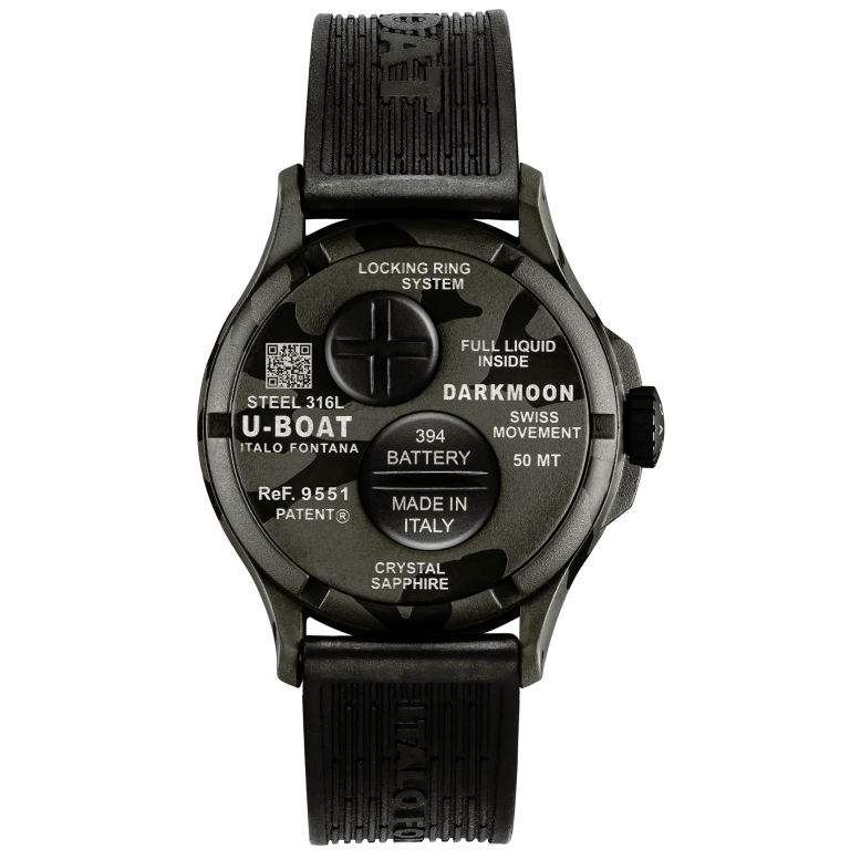 U Boat DARKMOON 40 MM BK GREY CURVED CAMOUFLAGE Economico