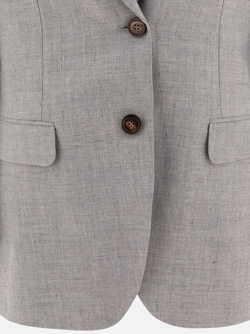Vietti Brunello Cucinelli Blazer in canvas di lino e lana con monile Affare Del Giorno